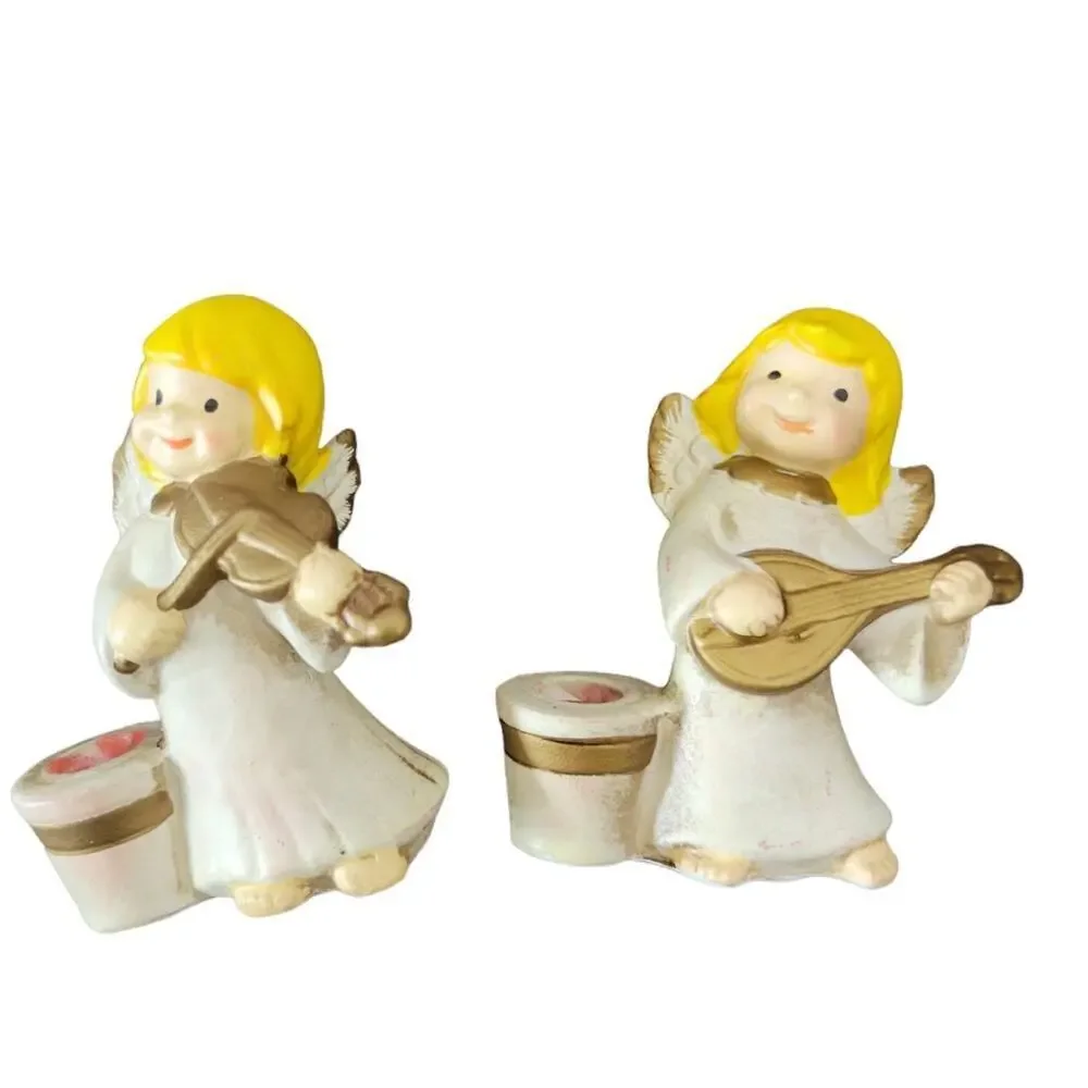 Vintage Colonial Candle Angel Candle Holders Set of 2 Korea‎